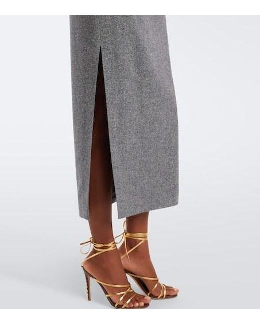 Etro Gray Wool And Silk-Blend Maxi Skirt