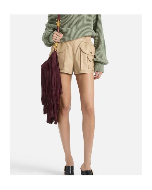 Balmain Natural Cargo Pocket Shorts