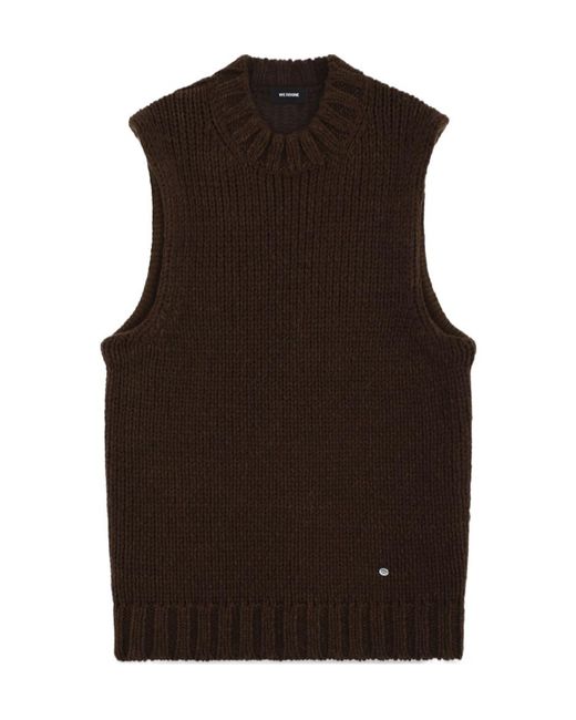 we11done Brown Sleeveless Wool Sweater for men