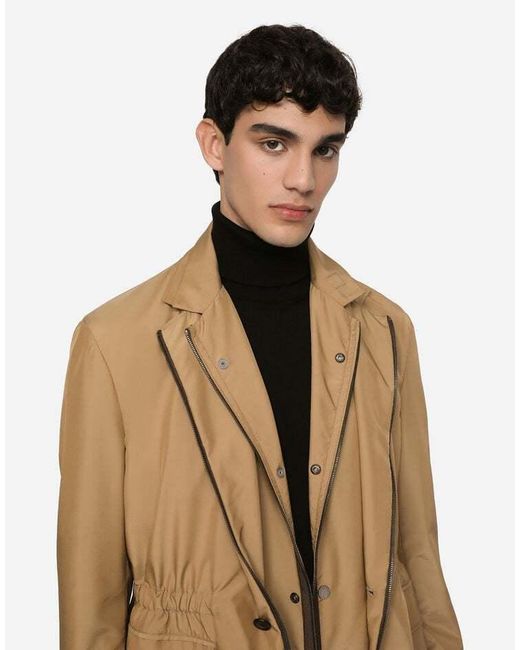 Dolce & Gabbana Natural Single-Breasted Layered Jacket for men
