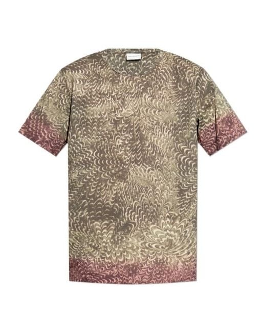 Dries Van Noten Multicolor Allover Printed Crewneck T-Shirt for men