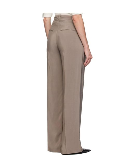 Anine Bing Gray Dolan High-Rise Casual Pants