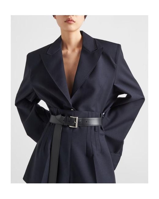 Prada Blue Wool-Mohair Single-Breasted Blazer