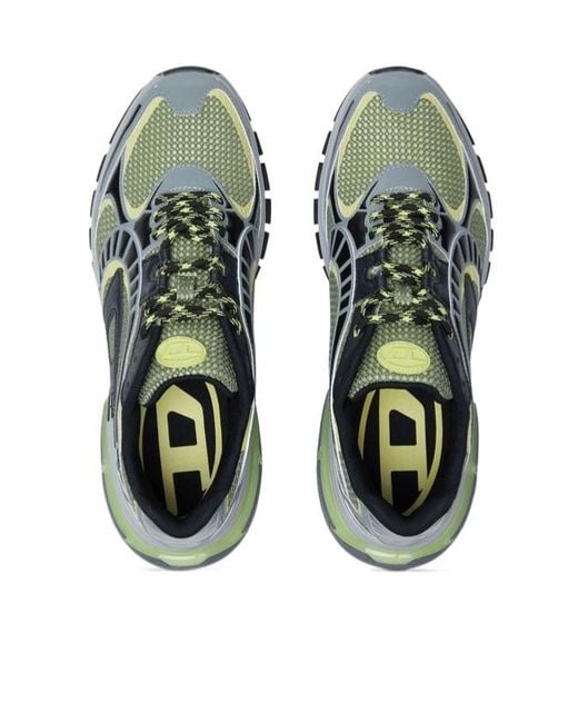 DIESEL Green S-pro-v-dense-mesh Sneakers With Oval D Logo for men