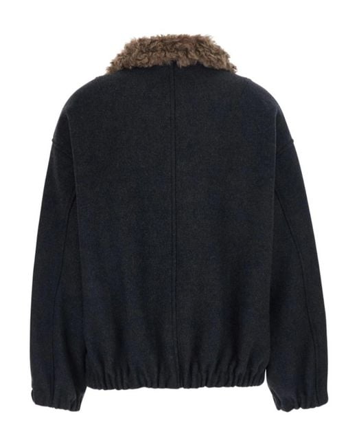 Jucca Black Zip-Up Bomber Jacket
