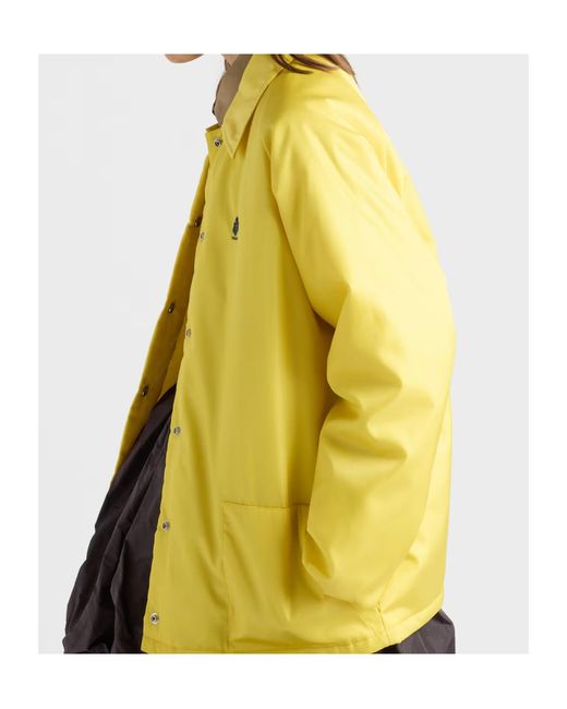 Prada Yellow Logo-Embroidered Button-Up Jacket