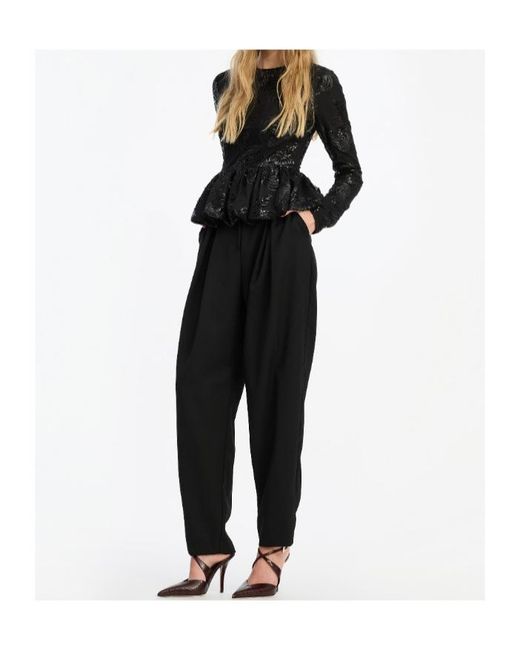 ROTATE BIRGER CHRISTENSEN Black Pleated Tailored Trousers