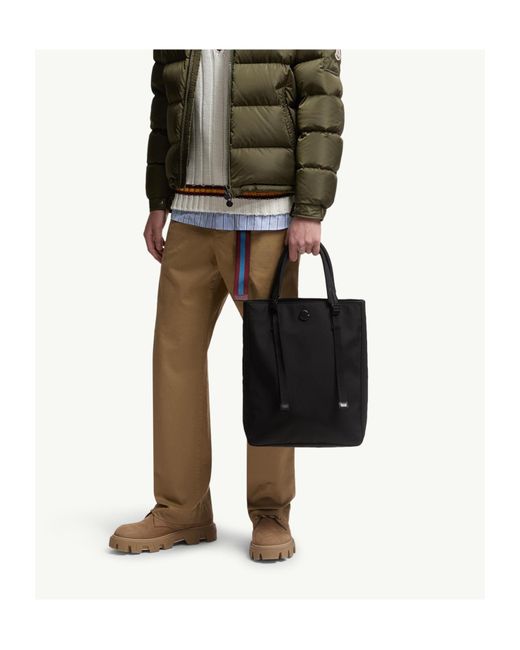 Moncler Black Pierrick Logo Plaque Tote Bag for men