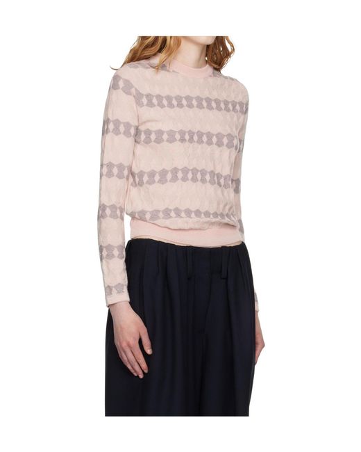 OPEN YY Pink Jacquard Pullover Sweater