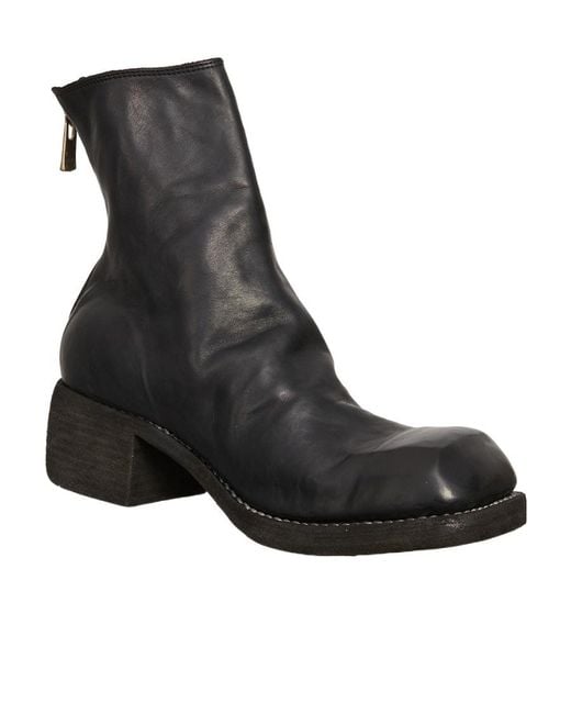 Guidi Black Back-Zip Short Boots