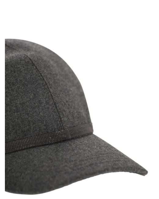 Brunello Cucinelli Gray Curved Peak Baseball Cap