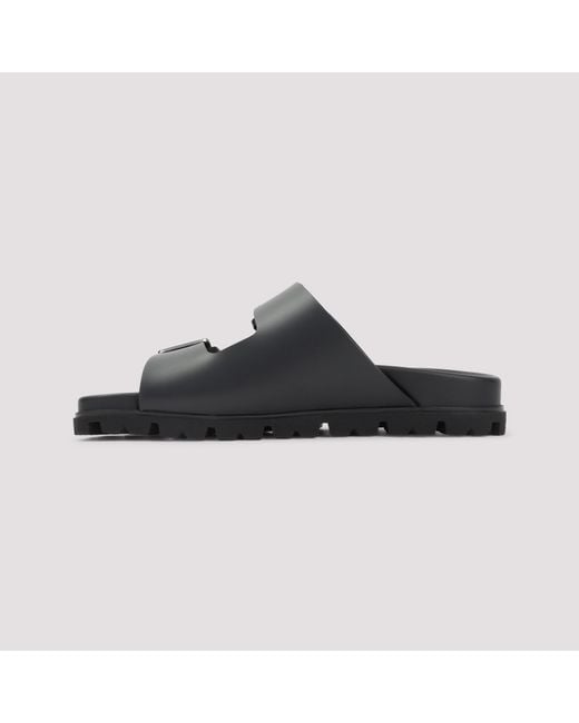 Prada Black Rubber Slides