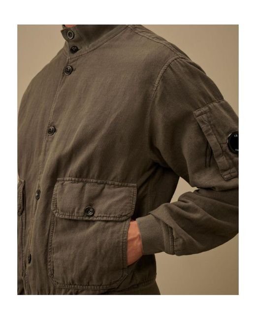 C P Company Green Lens-Detail Pocketed Jacket for men