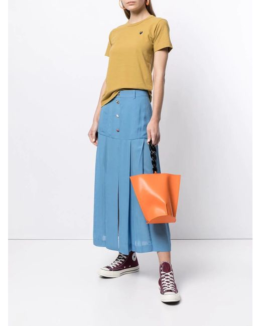 COMME DES GARÇONS PLAY Yellow Embroidered-Logo Cotton T-Shirt