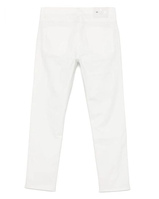 Etro White Paisley-Jacquard Jeans for men