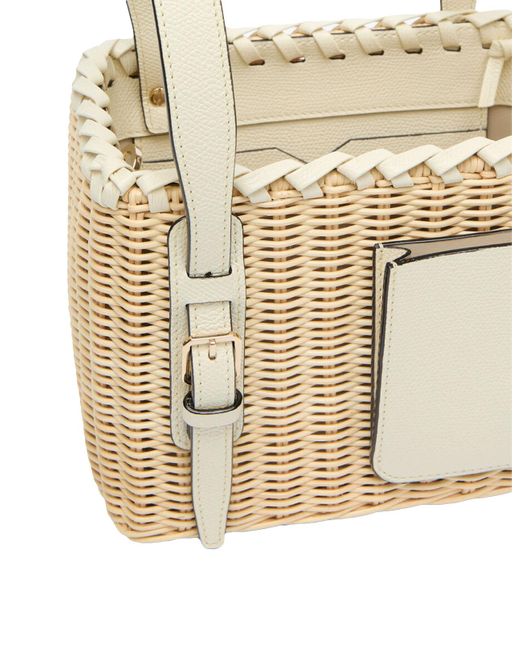 Valextra Natural Soft Wicker Bucket Micro Bag