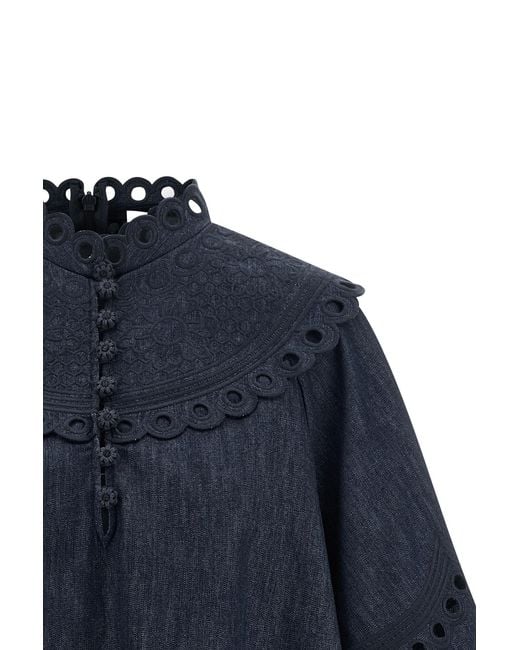 Zimmermann Blue Cotton Blouse