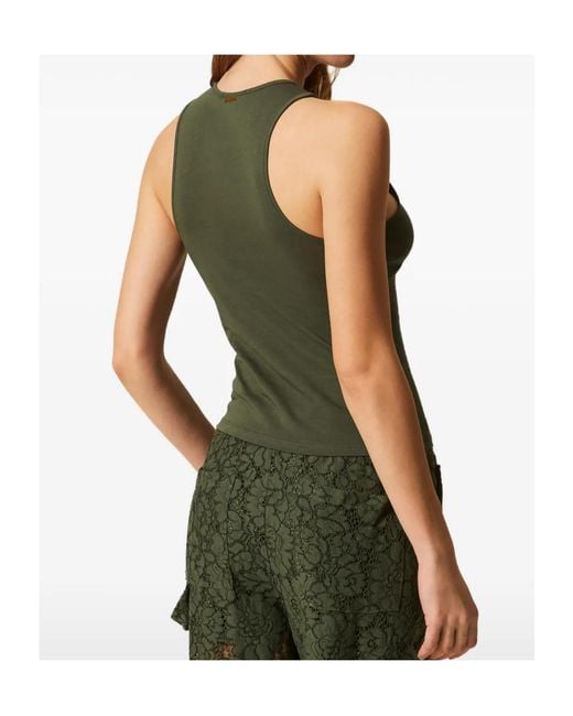 Twinset Green Jersey Tank Top