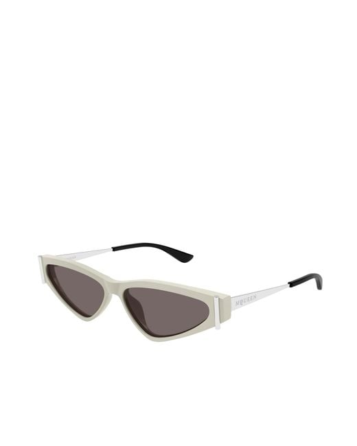 McQueen White Eyewear Cat-Eye Frame Sunglasses