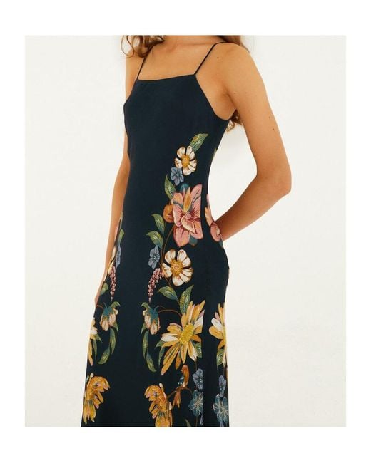 Farm Rio Blue Maira Floral Maxi Dress