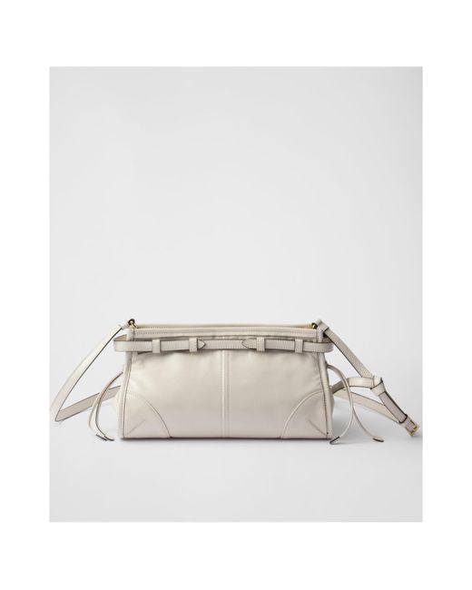 Prada White Small Leather Shoulder Bag