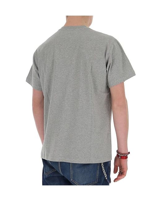 Burberry Gray Logo Leopard Print T-Shirt for men