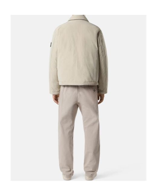 Stone Island Natural Quilted Button-Up Jacket for men