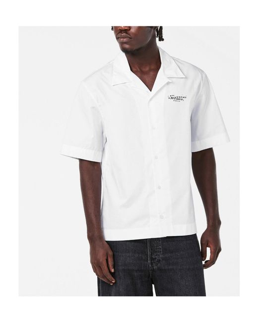 Givenchy White Printed Short-Sleeve Polo Shirt for men