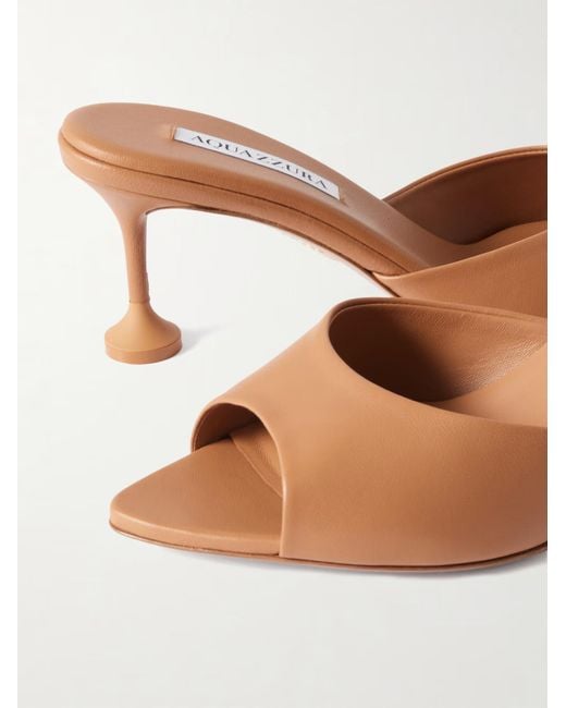 Aquazzura Brown Bisous 65 Leather High-Heeled Sandals