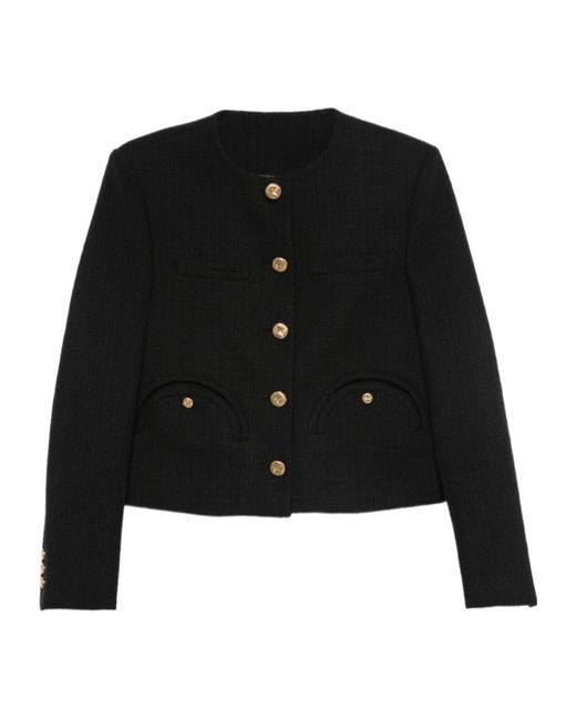 Blazé Milano Black Tweed Button-Fastening Jacket