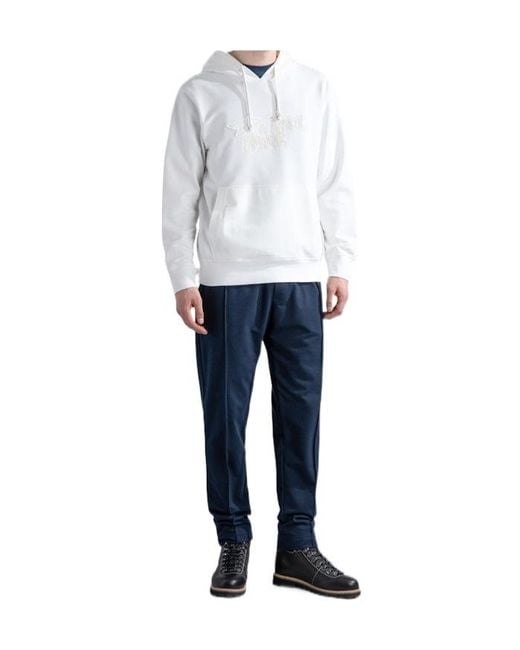 Paul & Shark White Logo-Embroidered Drawstring Hoodie for men