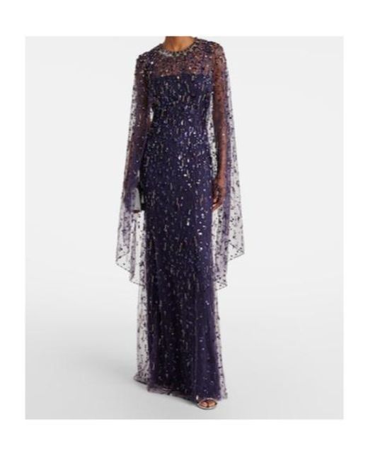Jenny Packham Blue Hestia Embellished Gown