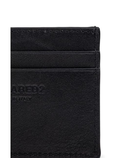 DSquared² Black Heritage Credit Card Holder for men
