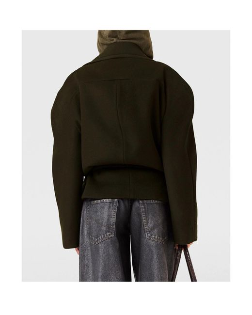 Stella McCartney Black Cropped Belted Trench Jacket