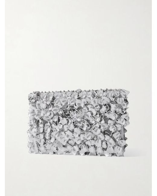 Jonathan Simkhai Gray Reese Beaded Chain-Strap Clutch Bag
