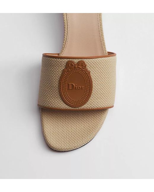 Dior White Iviera Médaillon Heeled Slide