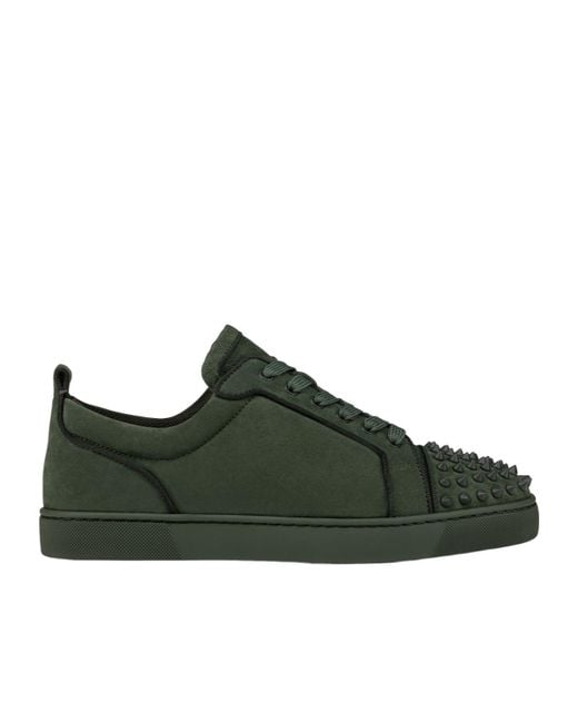 Christian Louboutin Green Studded Low-Top Sneakers for men