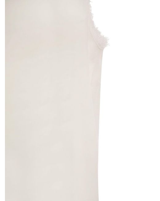 Antonelli White Linen Sleeveless Jumper