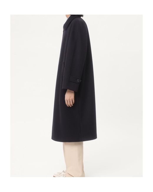 Valentino Blue Single-Breasted Straight Hem Coat for men
