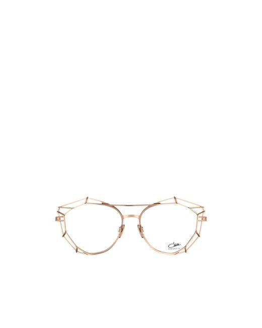 Cazal White Cut-Out Cat-Eye Frame Glasses for men
