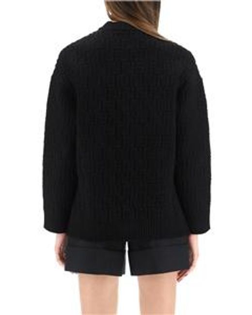 Fendi Black Monogram Embossed Knit Jumper