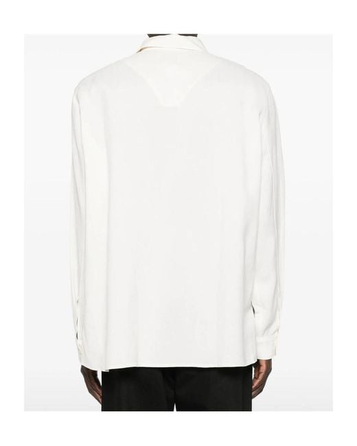 Studio Nicholson White Long-Sleeved Shirt for men