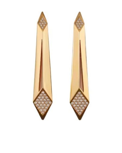 Versace Metallic Blade Crystal Earrings
