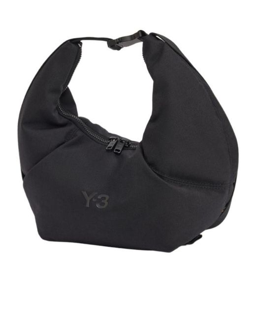 Y-3 Black Crescen Hobo Shoulder Bag