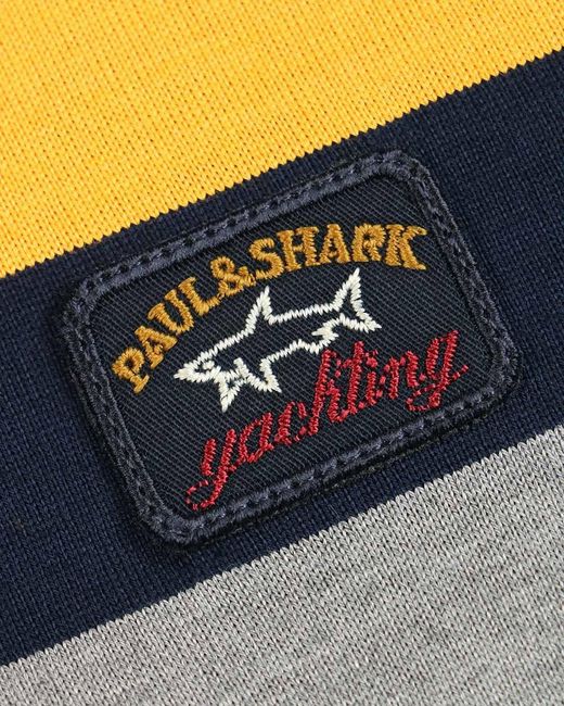 Paul & Shark Blue Striped Long-Sleeved Polo Shirt for men