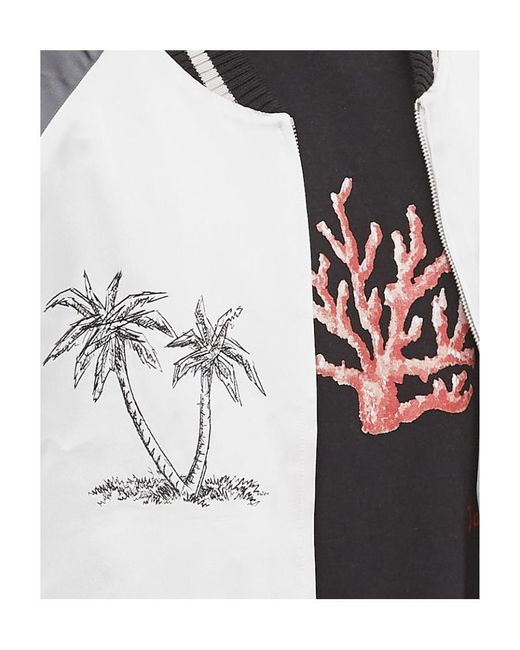 Palm Angels Gray Palm Tree Embroidered Jacket for men