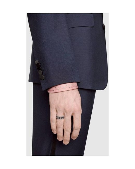 Gucci White Ring With Square G