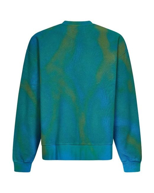 Bonsai Green Tie-Dye-Effect Sweatshirt for men