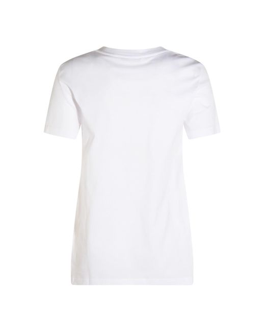 Max Mara White Logo Embroidered Crewneck T-Shirt