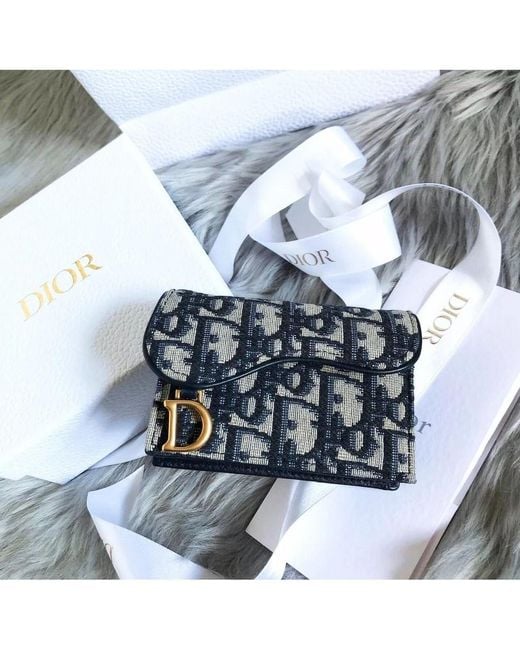 Dior Black Saddle Bloom Card Holder